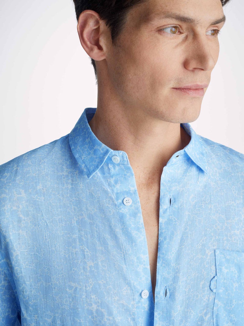 Men's Shirt Milan 21 Linen Blue - 6