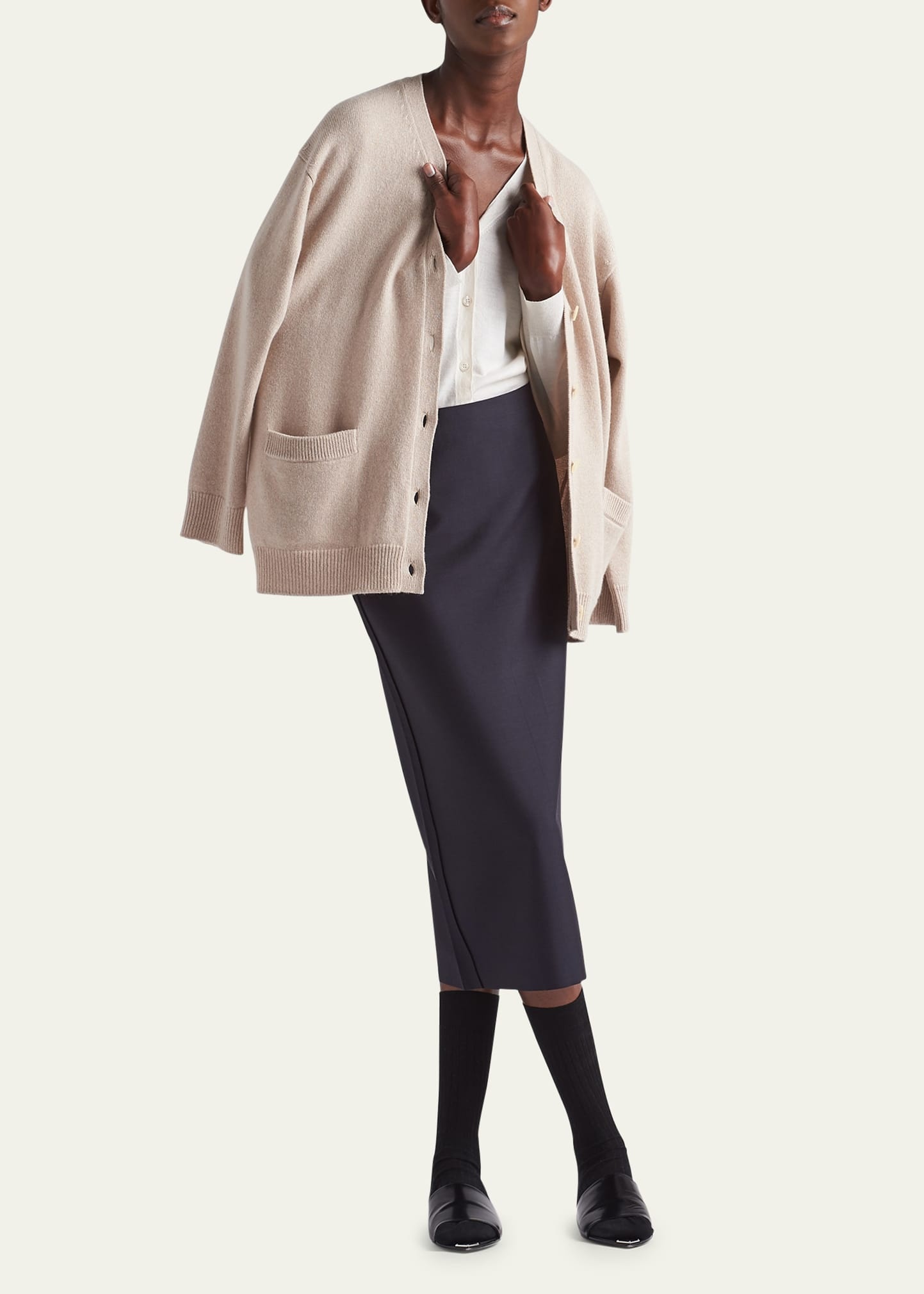 Mohair Pencil Midi Skirt - 2