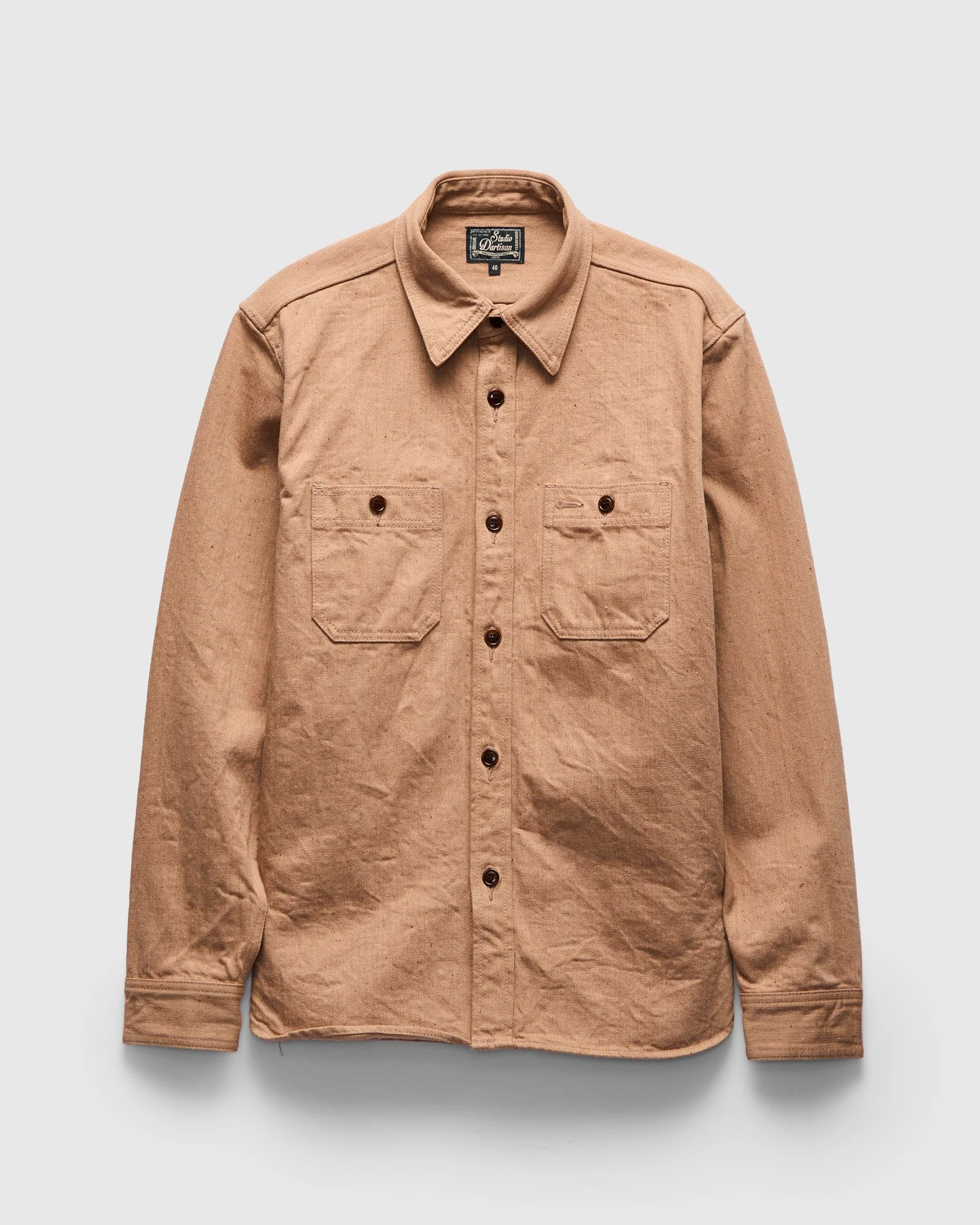 "Fox Cotton" Work Shirt in Brown - 1