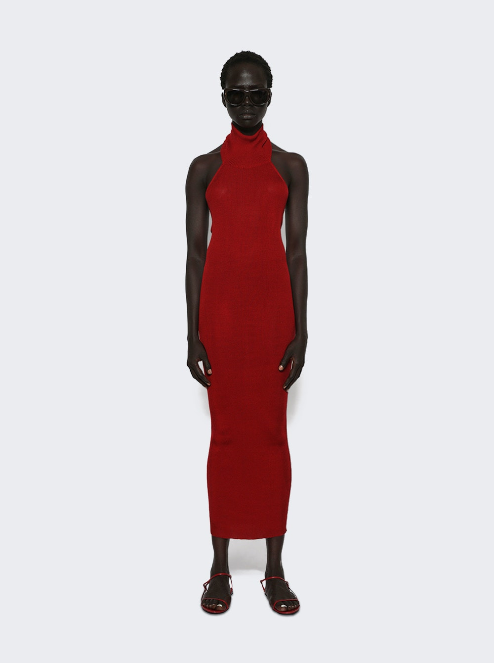 Turtleneck Midi Dress Bordeaux - 2
