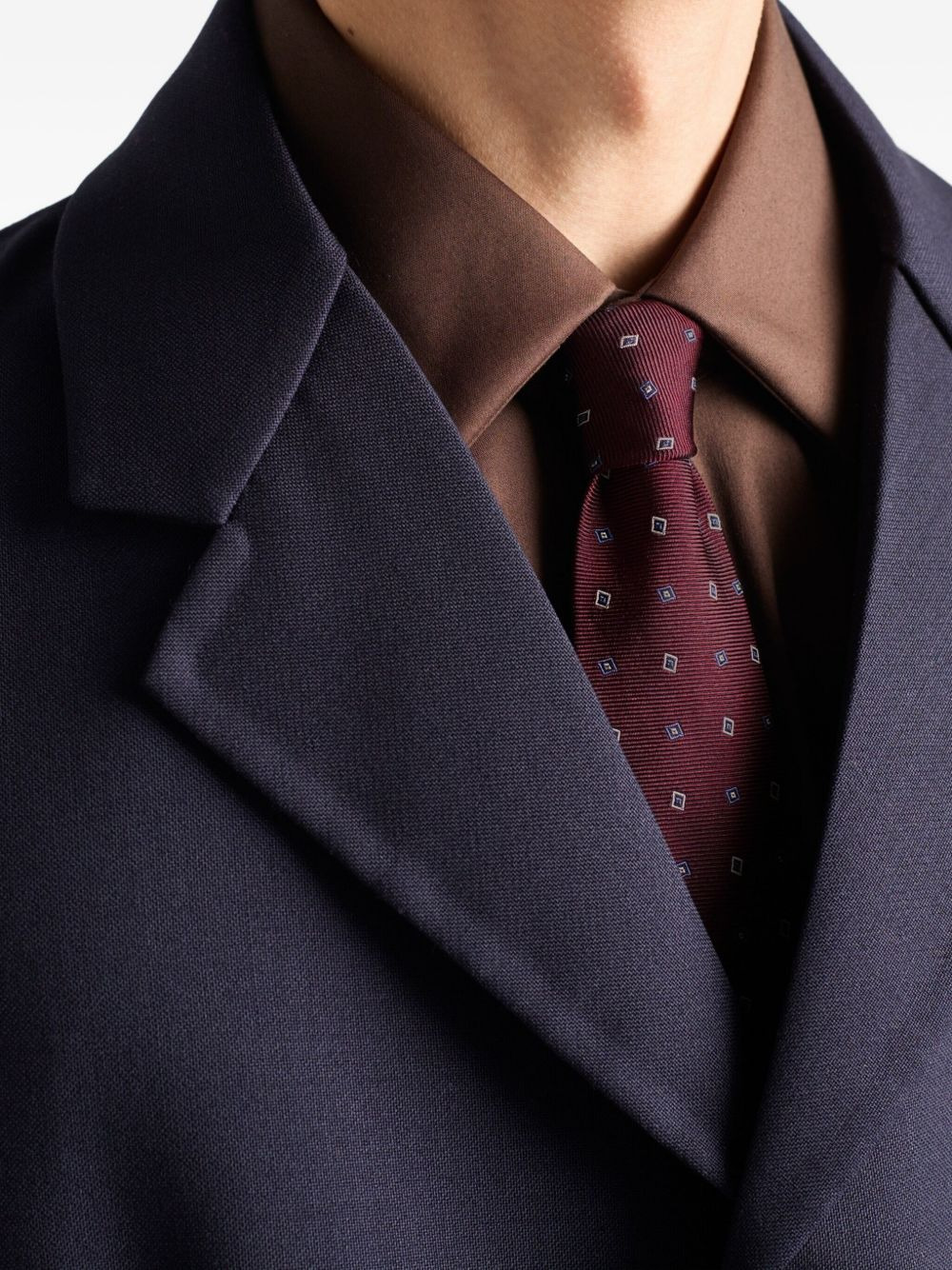 geometric-pattern silk tie - 4