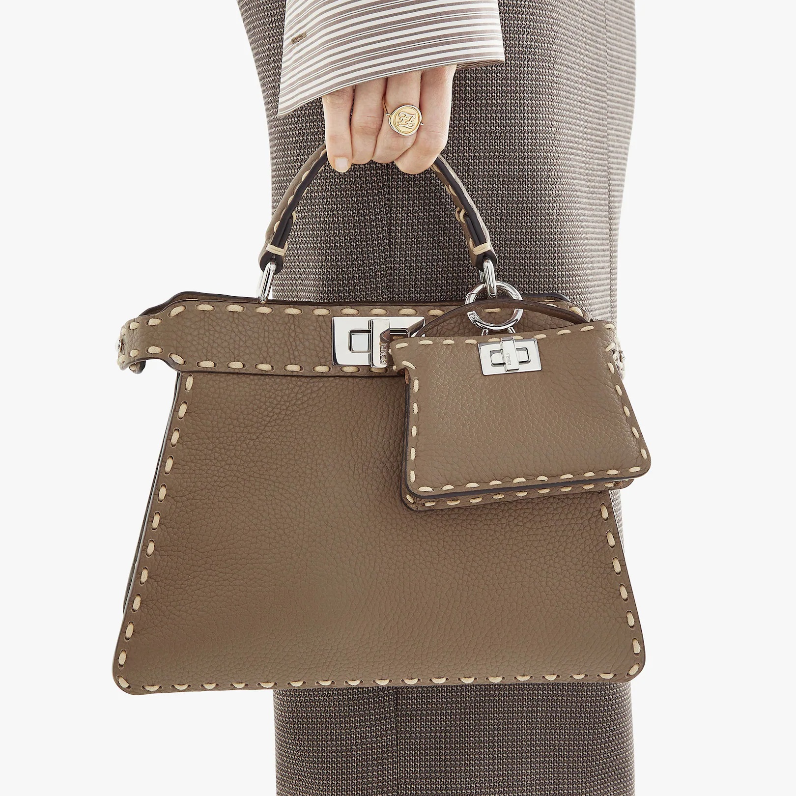 Gray leather charm - 4