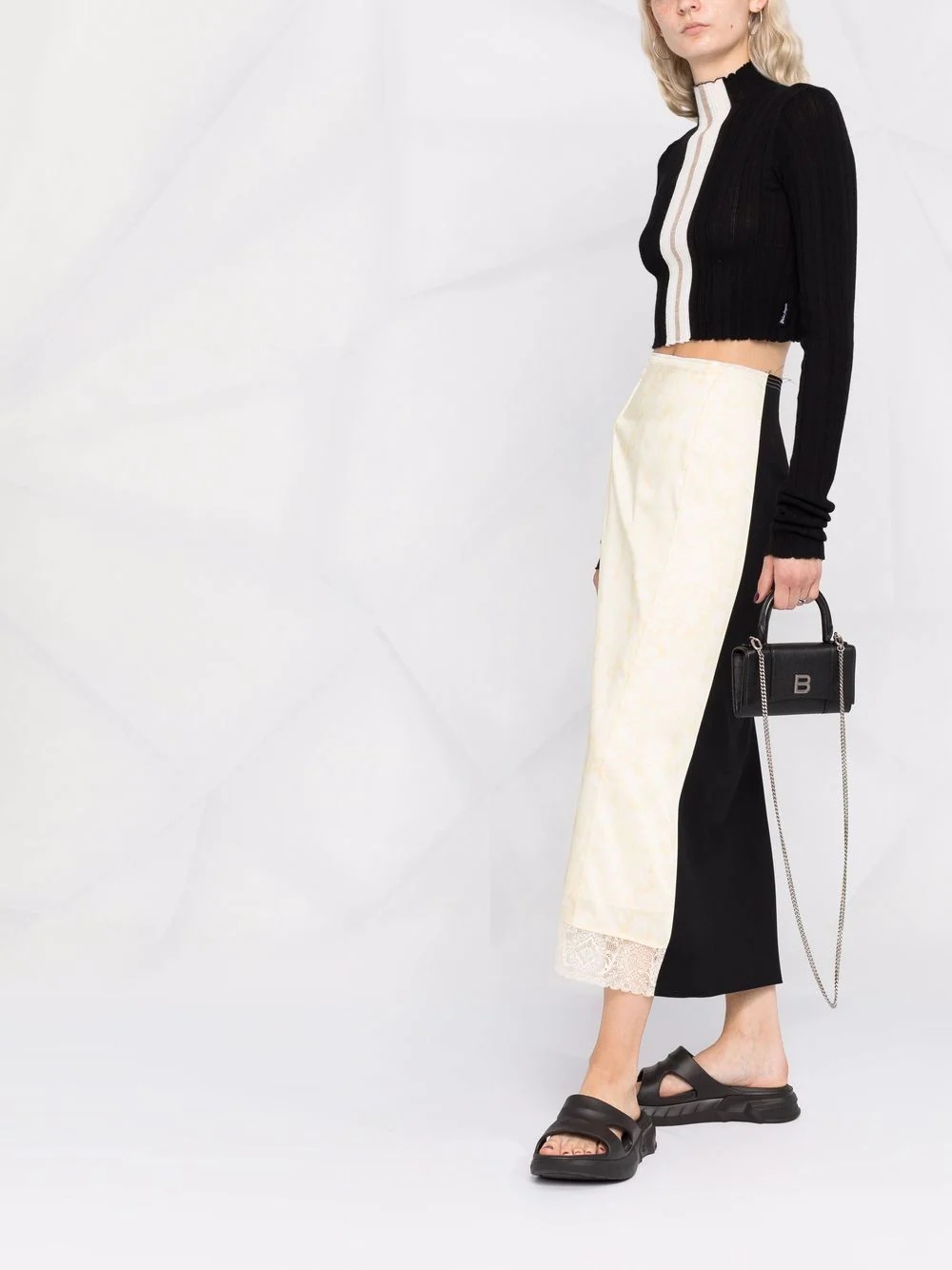 mock-neck cropped jumper - 4