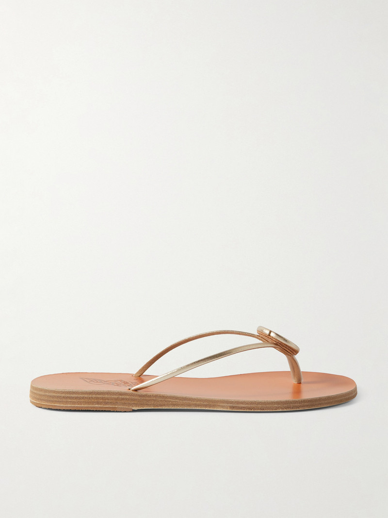 Strovilos Metallic Leather Flip Flops 1