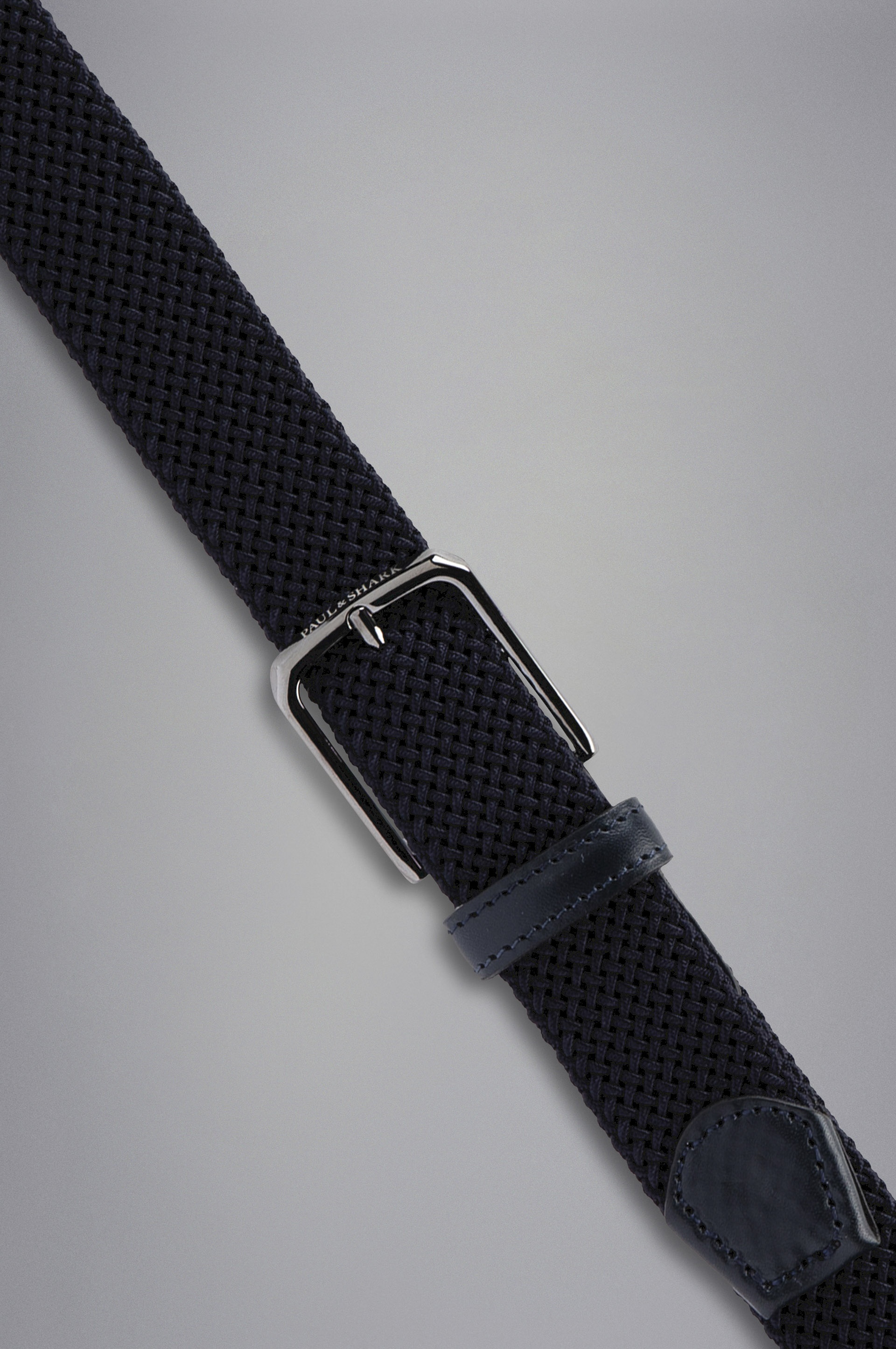 LEATHER TRIMMED WOVEN ELASTIC BELT - 2