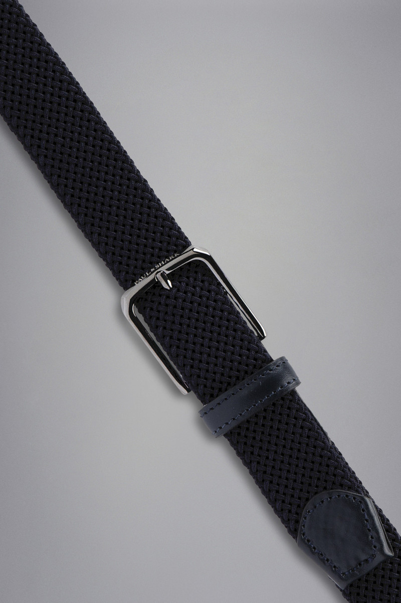 Paul & Shark LEATHER TRIMMED WOVEN ELASTIC BELT outlook