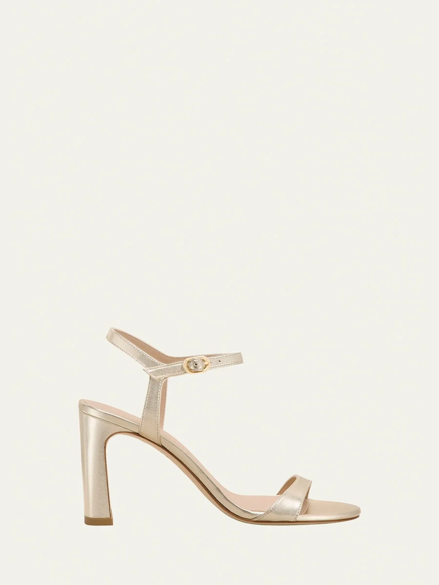 Babette Metallic Ankle-Strap Sandals - 1