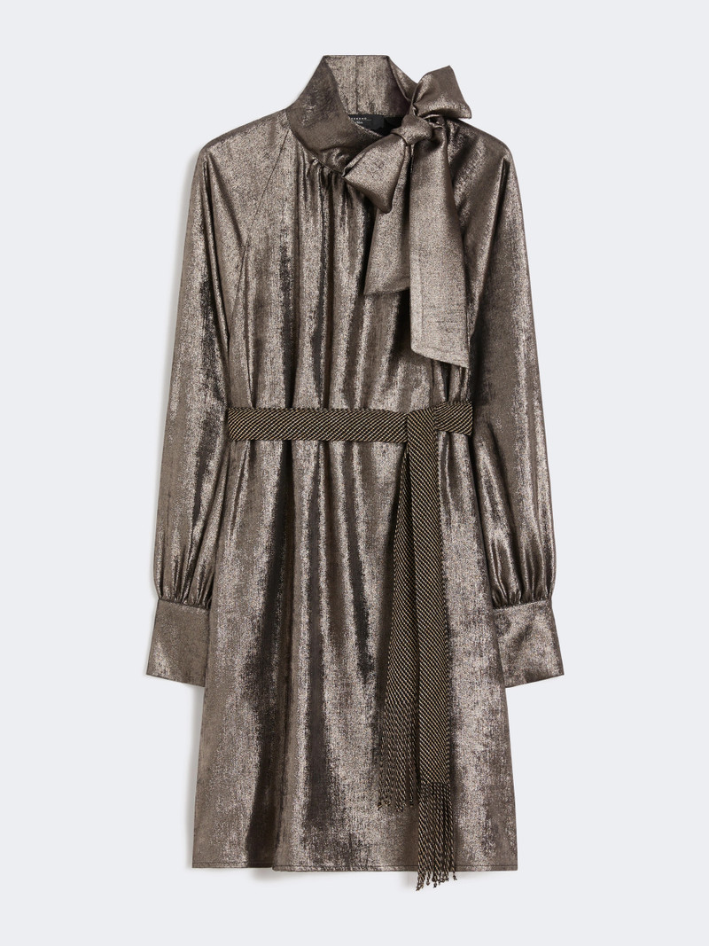 Metallic chiffon dress - PLATINUM 1