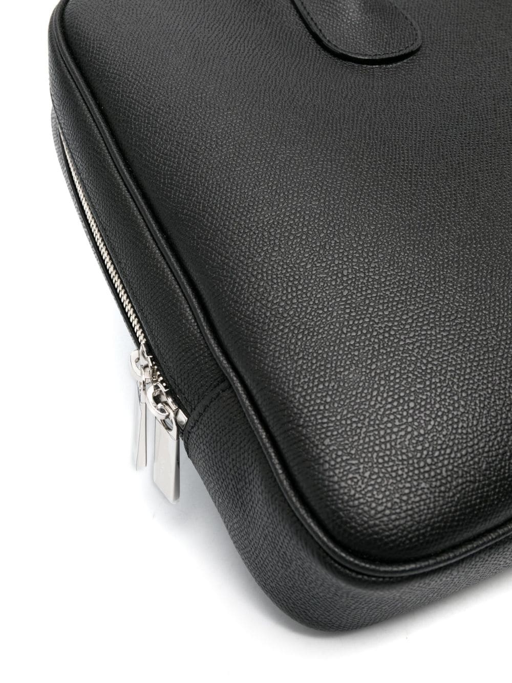 grained-texture leather laptop bag - 3