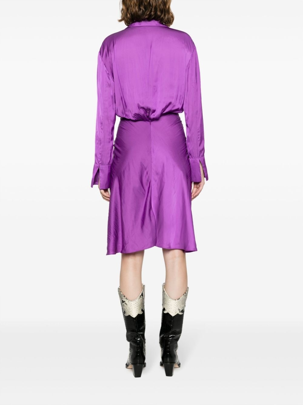 Rozo knot-detail satin midi dress - 4