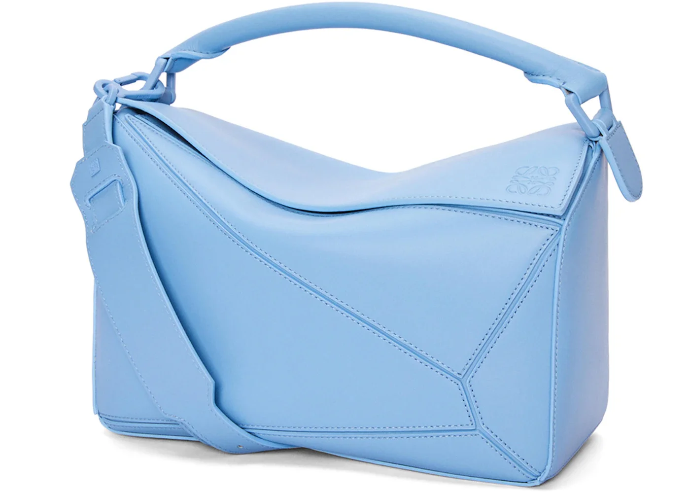 LOEWE Puzzle Bag In Satin Calfskin Olympic Blue - 1