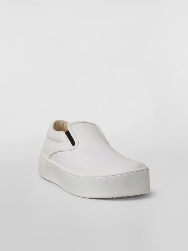 CALFSKIN SLIP-ON SNEAKER WITH MAXI LOGO ON THE HEEL - 2