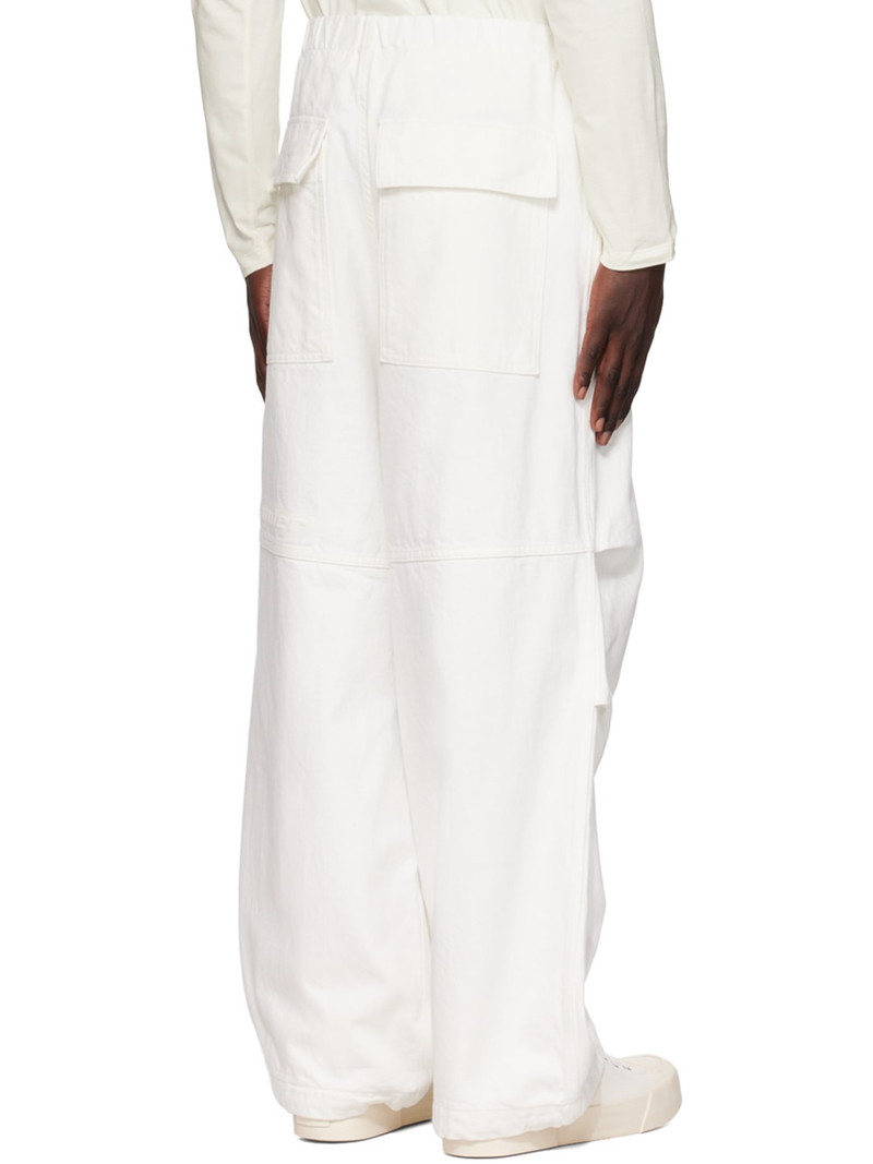 White Drawstring Denim Trousers 3