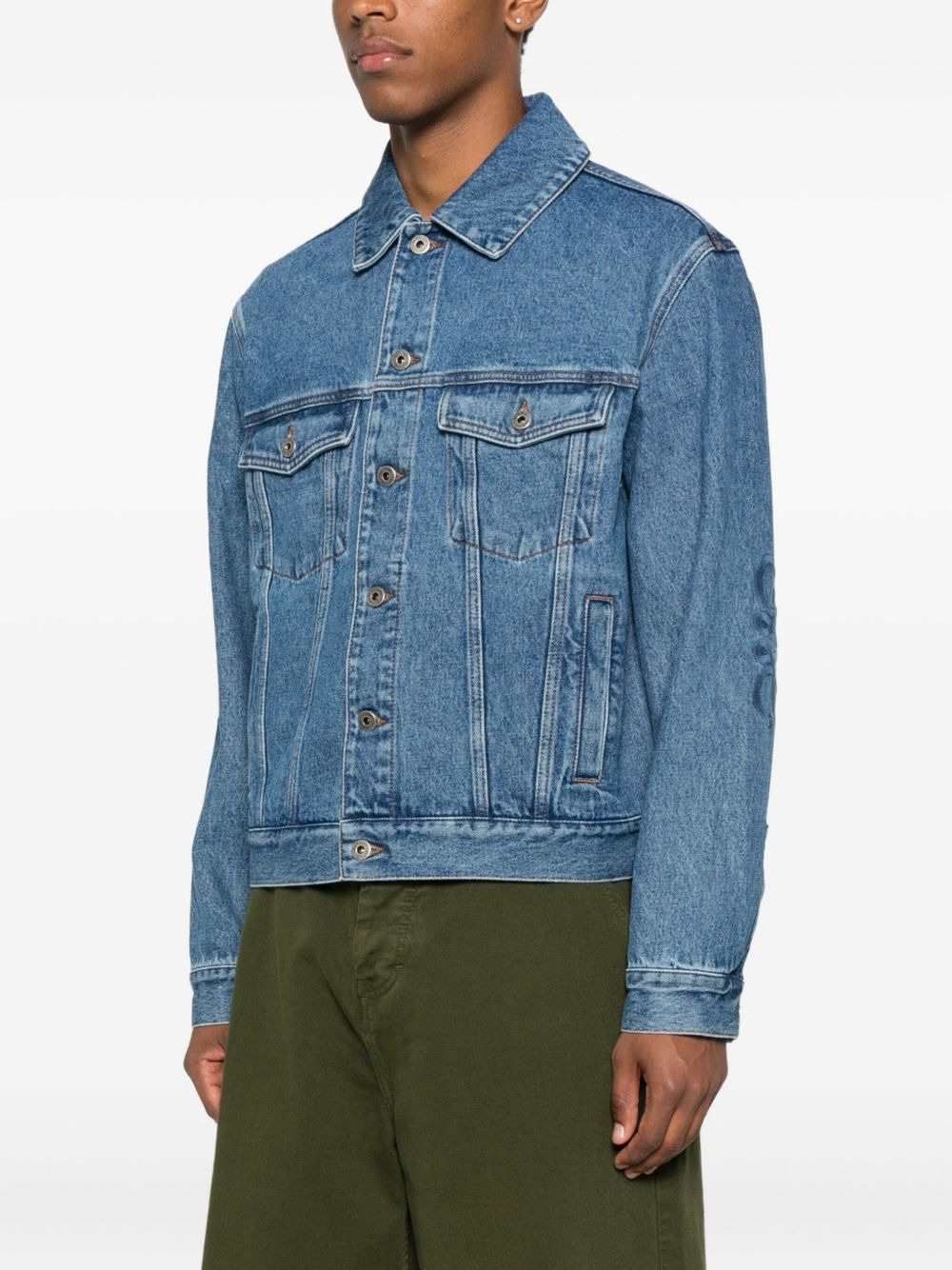 Anagram button-fastening denim jacket - 3
