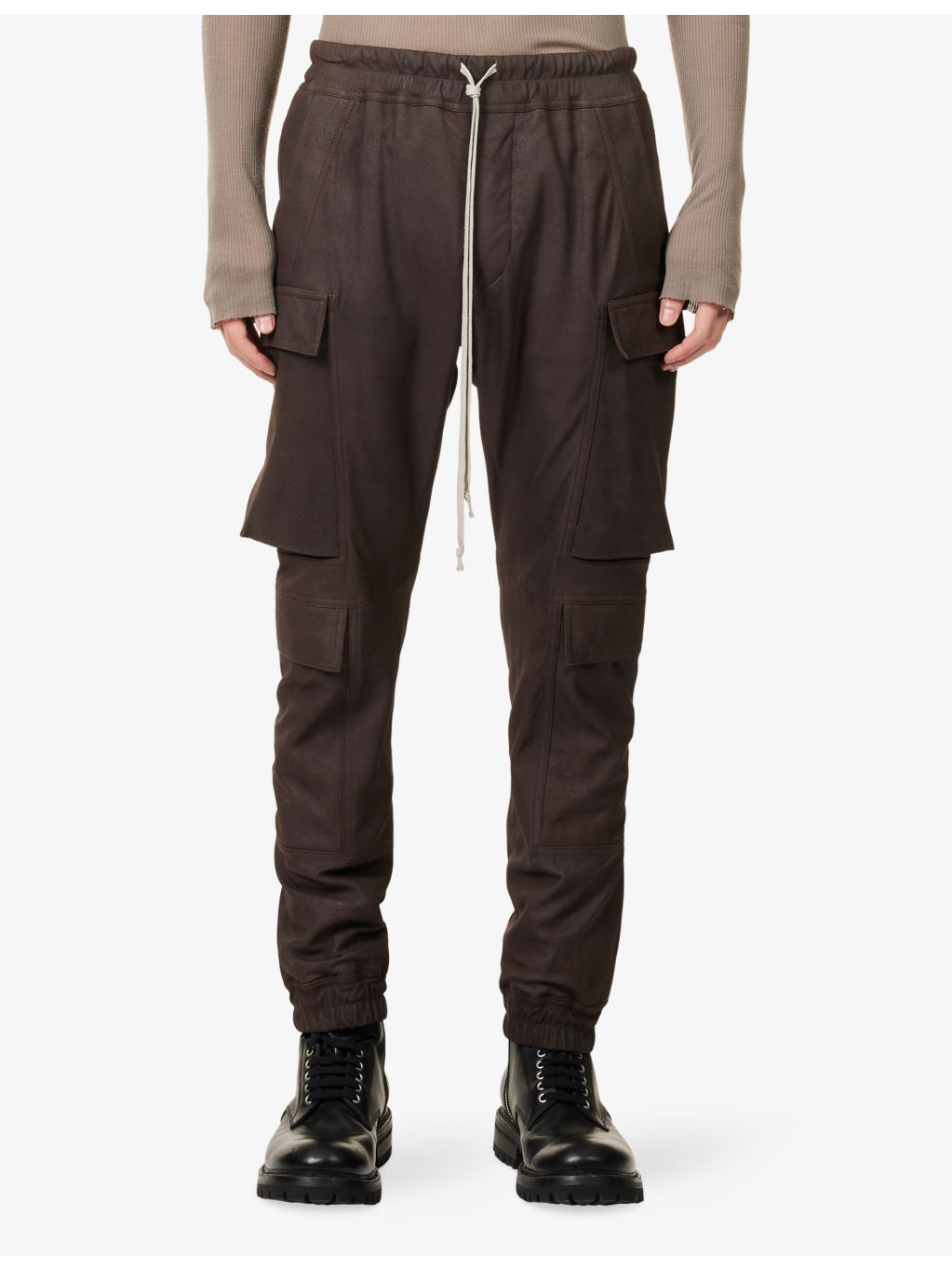 Mastodon Megacargo Tapered-Leg Leather Trousers - 3