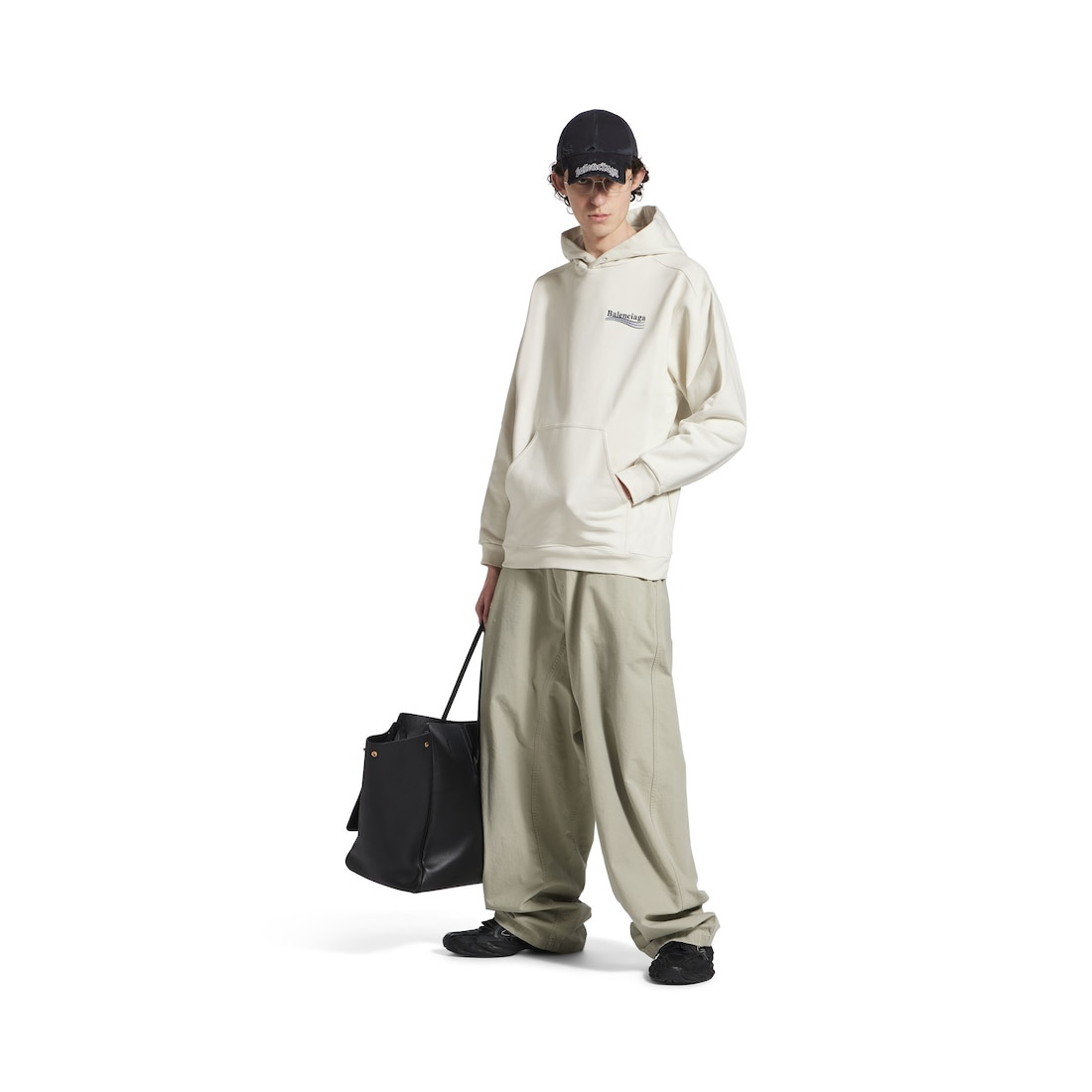 Men's Political Campaign Hoodie Medium Fit in White - 2