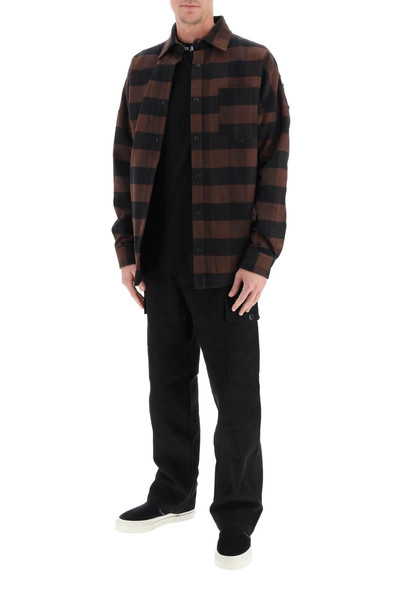 Palm Angels CHECKERED SHIRT WITH OVERSIZED LOGO outlook