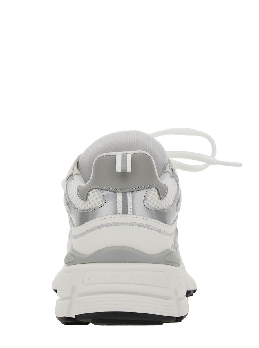 AXEL ARIGATO 'MARATHON GHOST RUNNER' WHITE LOW TOP SNEAKERS WITH REFLECTIVCE DETAILS IN LEATHER BLEN - 4