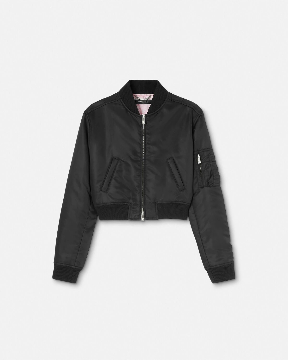 VERSACE BLACK NYLON BOMBER JACKET | lungolivigno | REVERSIBLE