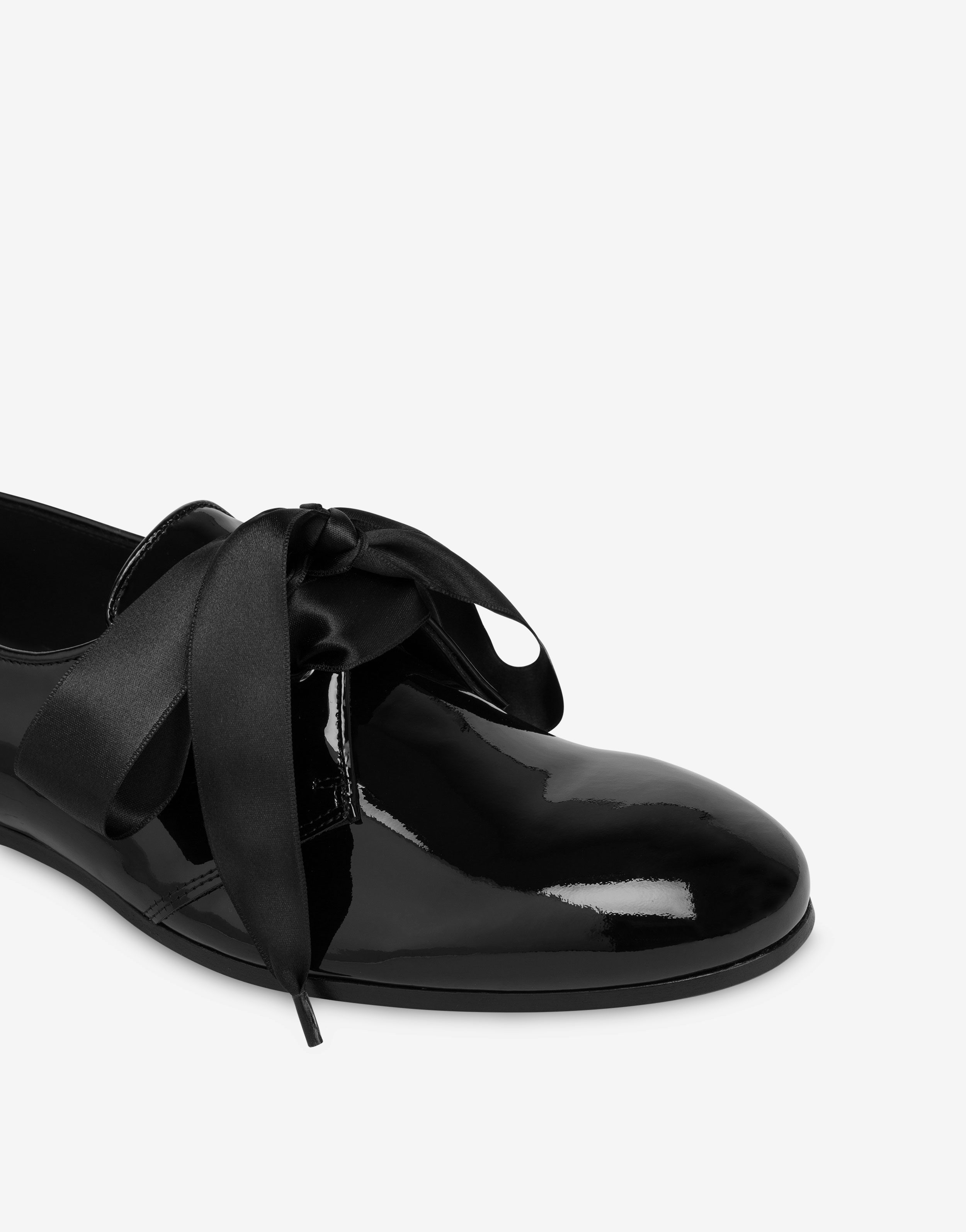 PATENT LEATHER DERBY SATIN BOW - 4