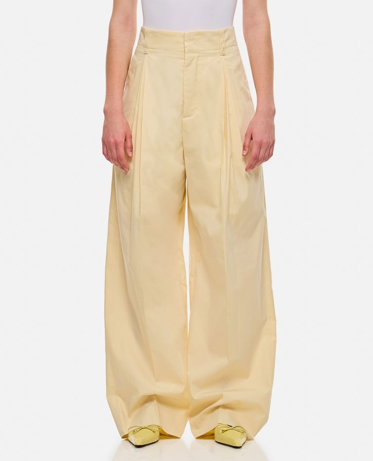WIDE SILK AND COTTON TROUSERS - 5