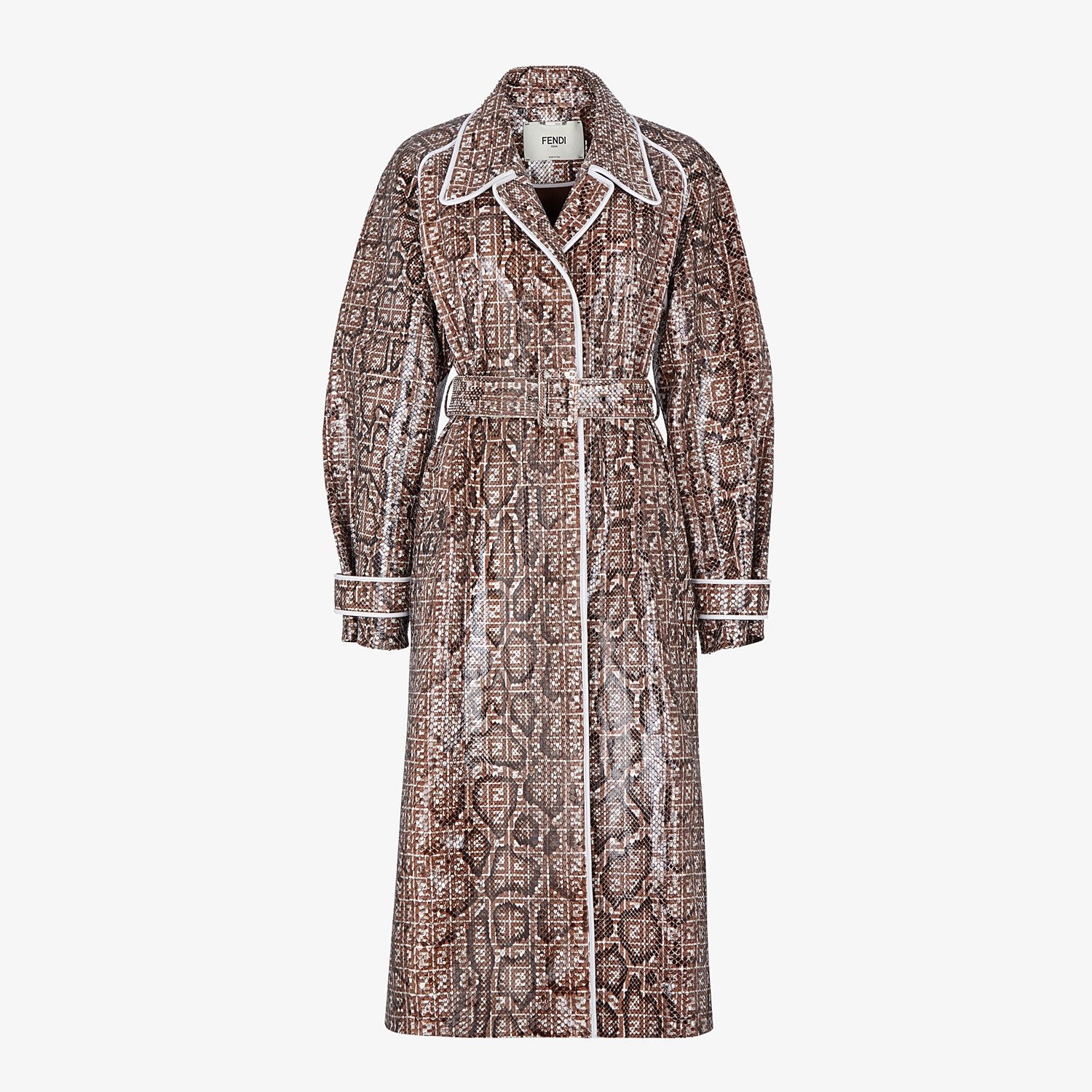 Brown python trench coat - 1