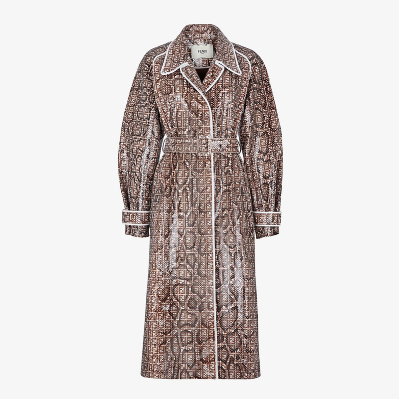Brown python trench coat 1