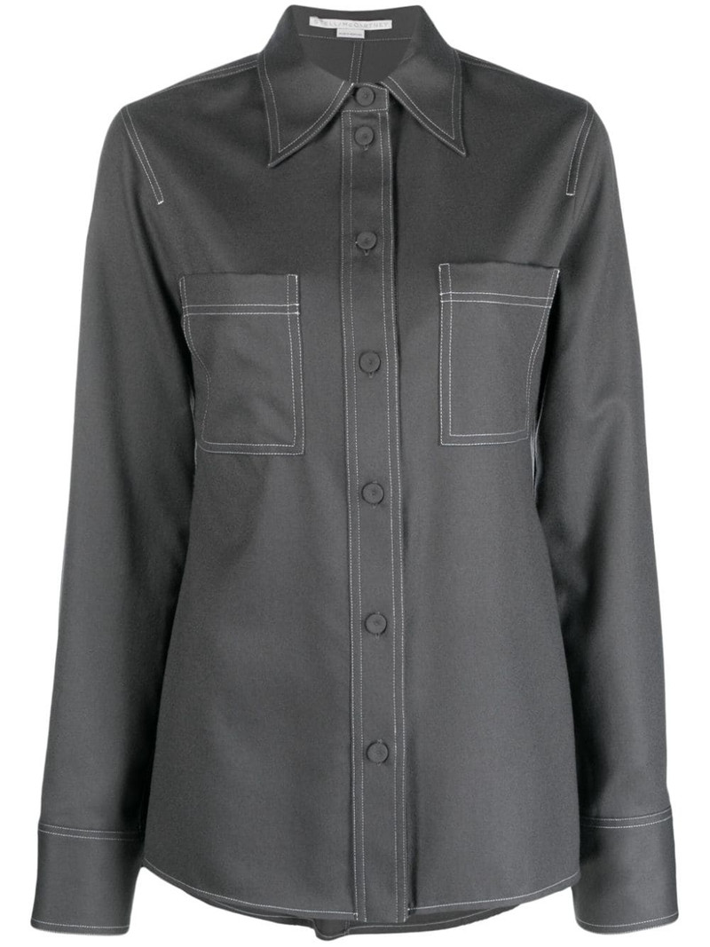pointed-collar flannel shirt 1