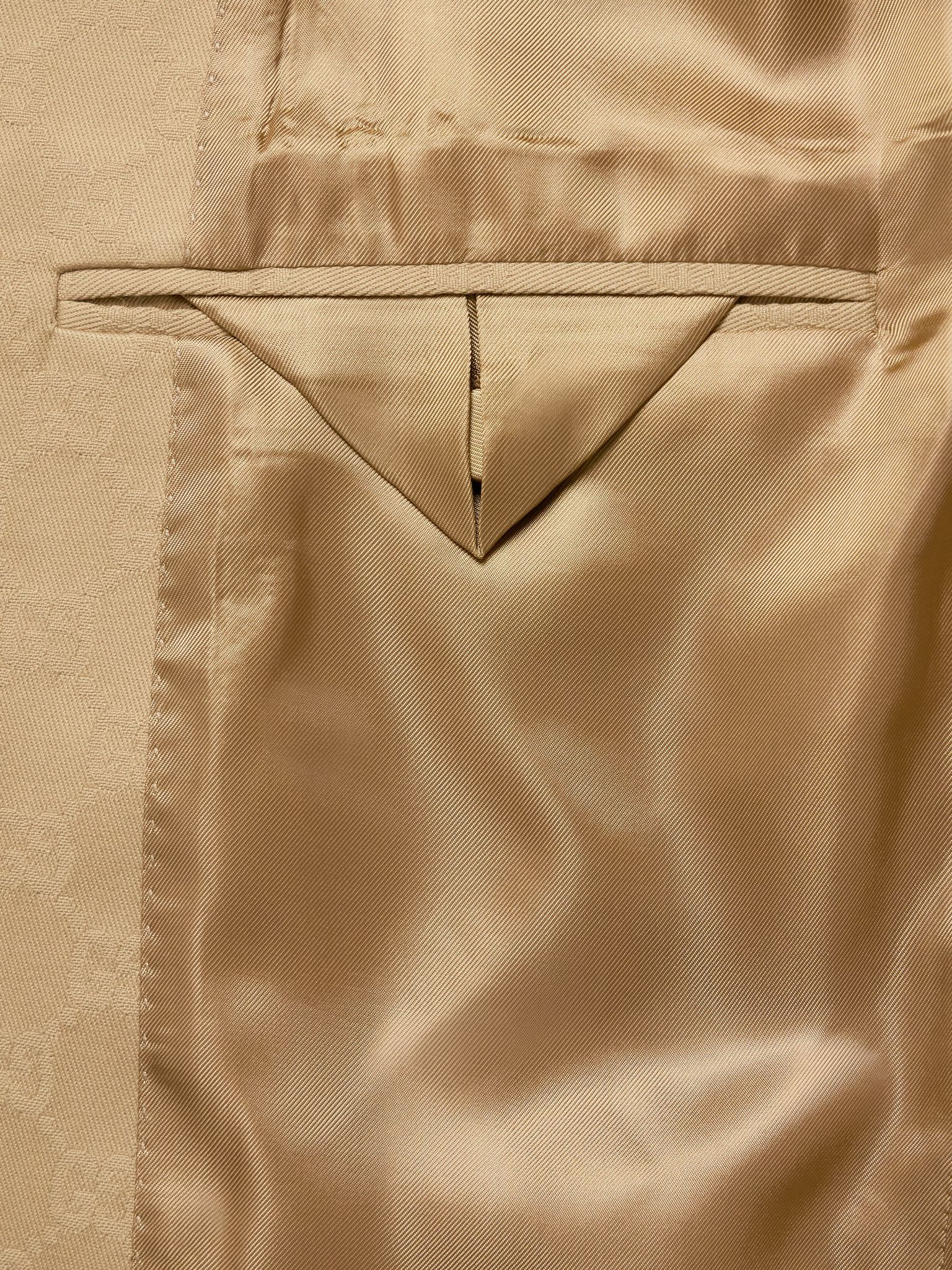 Marcello Slim-Fit Logo-Jacquard Cotton-Twill Blazer Beige - 6