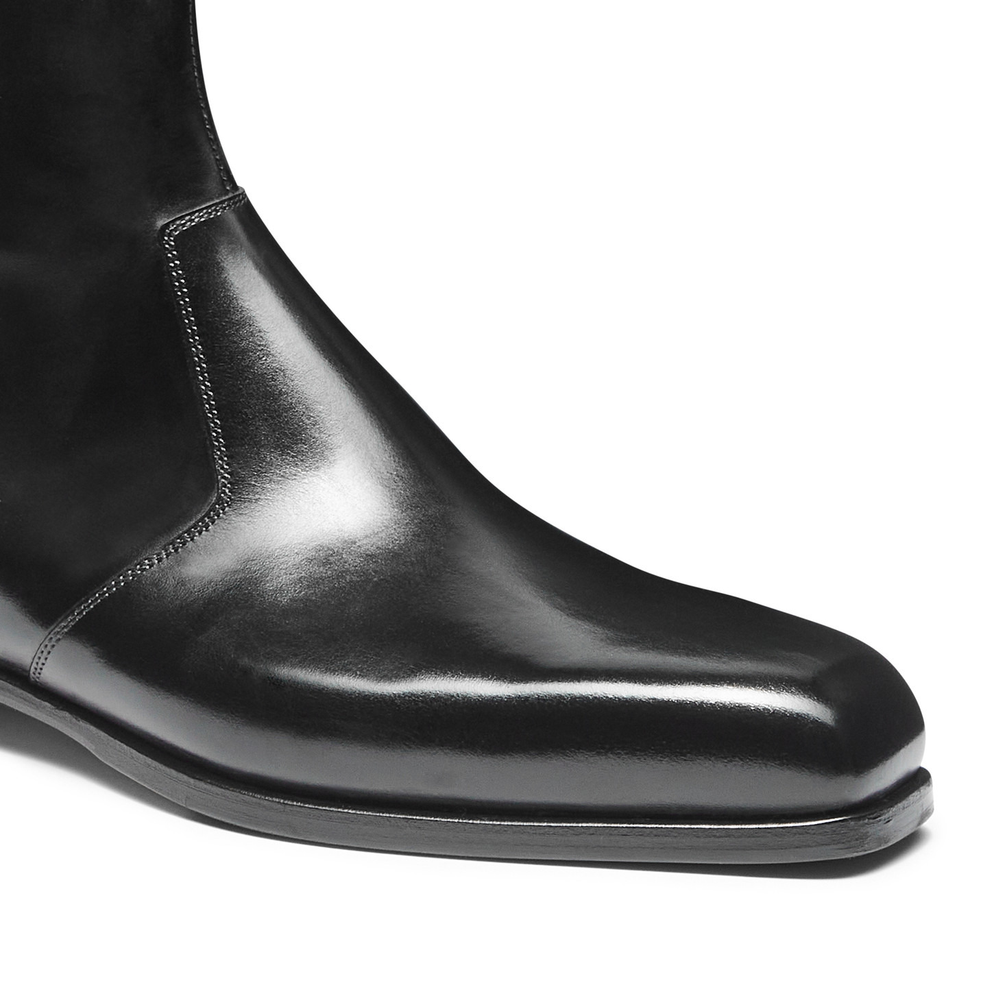 Men's black leather ankle boot - 6