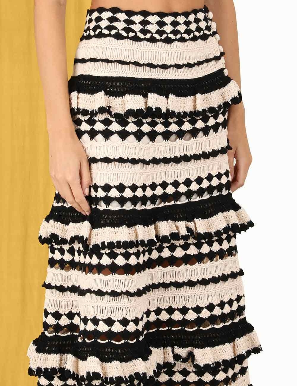 Zimmermann ANNEKE CROCHET MIDI SKIRT REVERSIBLE