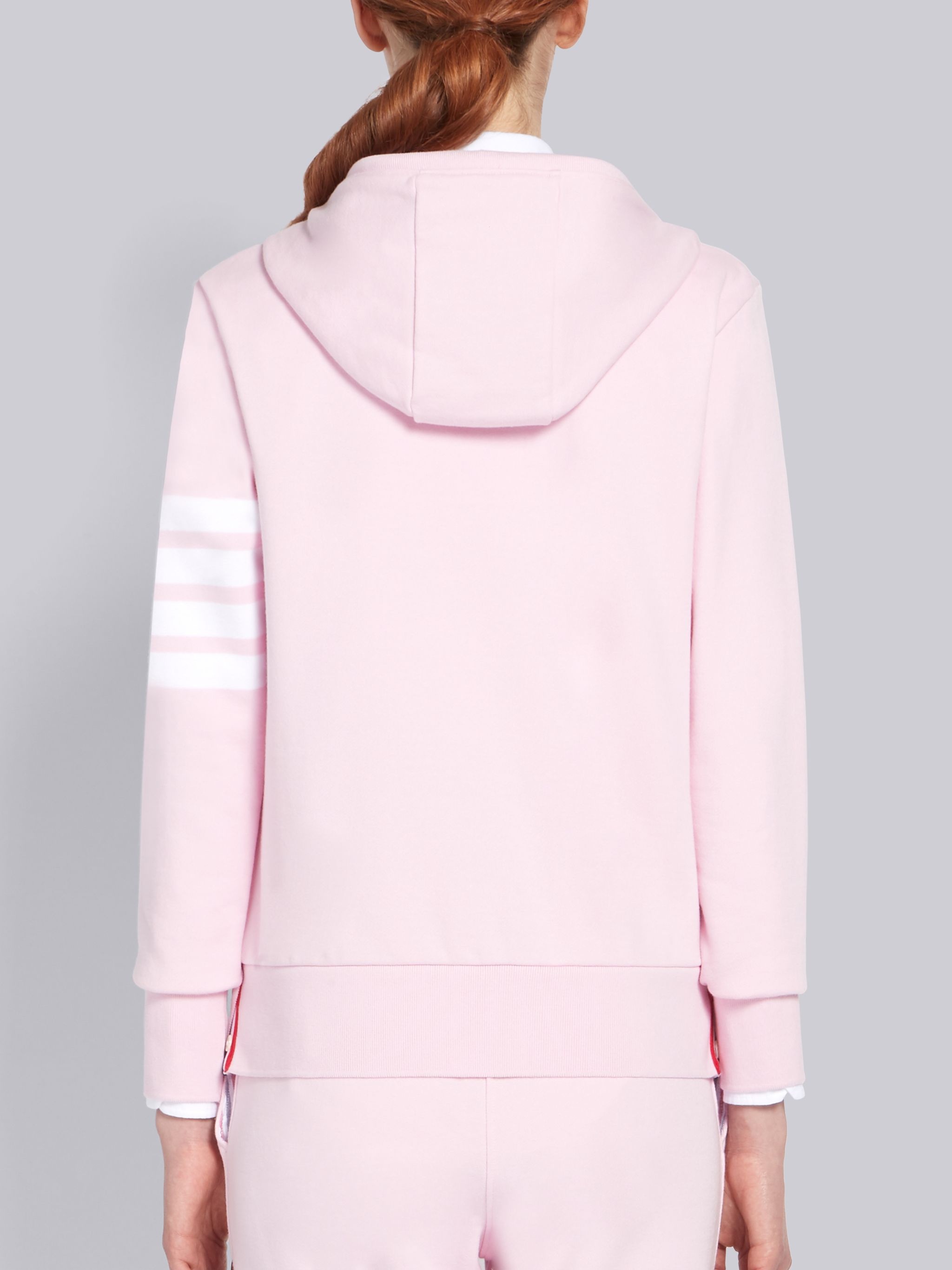 Pink Classic Loop Back Zip-Up 4-Bar Hoodie - 3