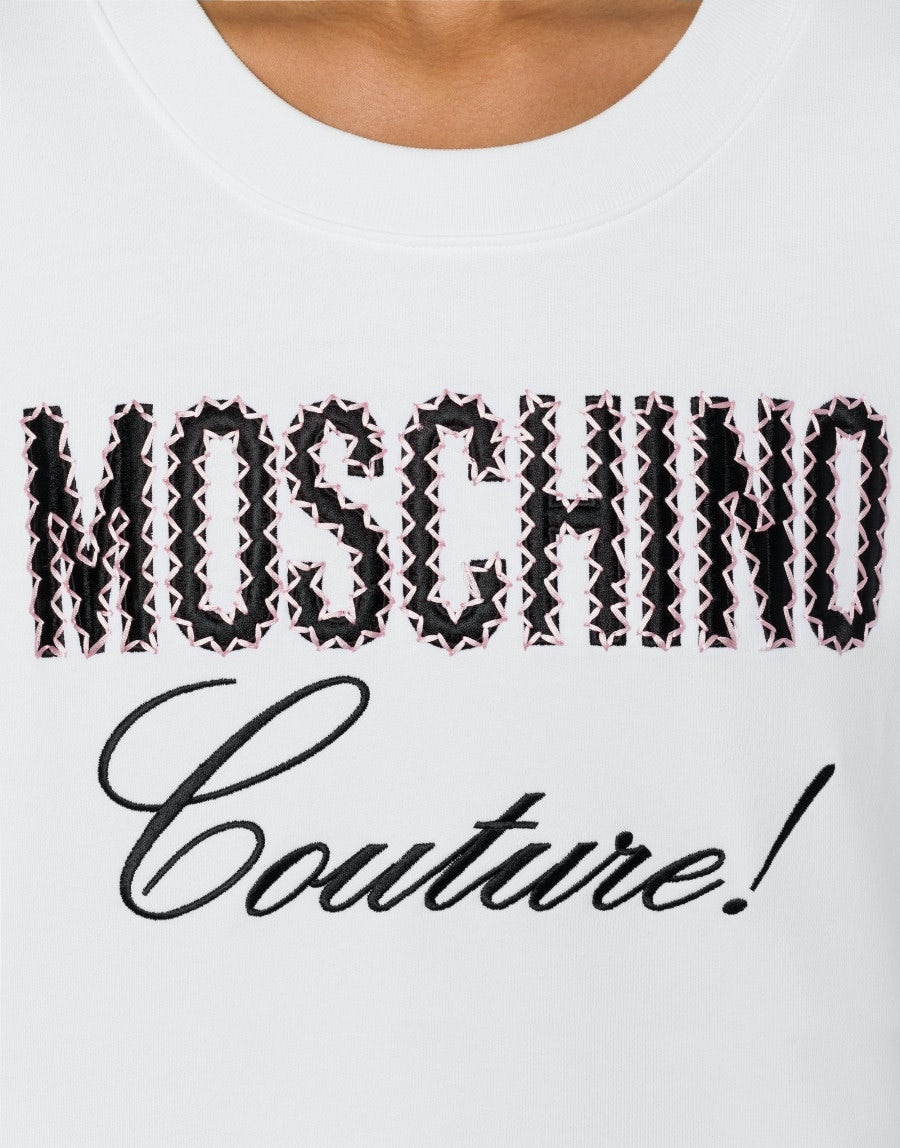 MOSCHINO COUTURE EMBROIDERY ORGANIC COTTON SWEATSHIRT - 4