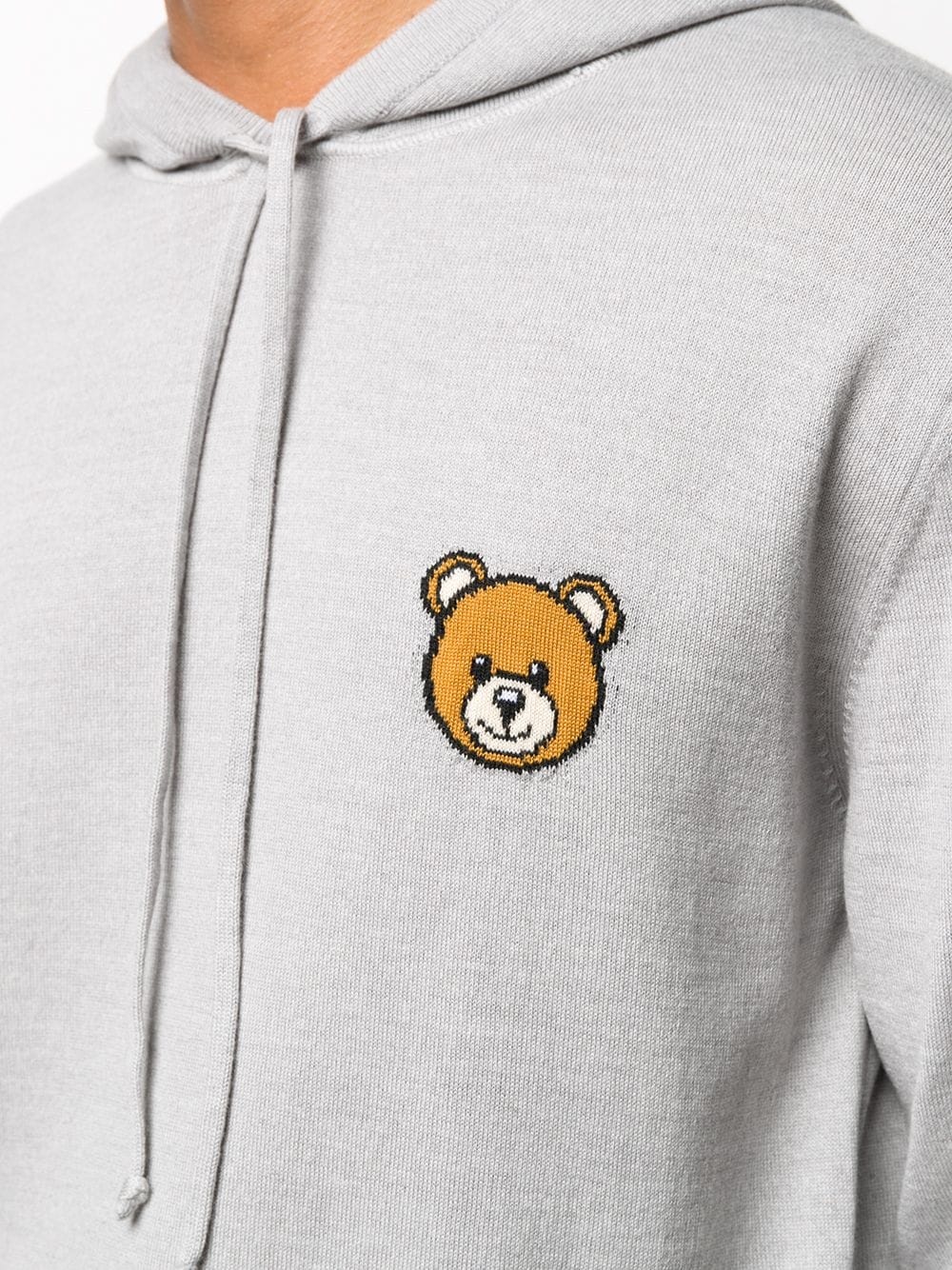 Teddy Bear motif knitted hoodie - 5