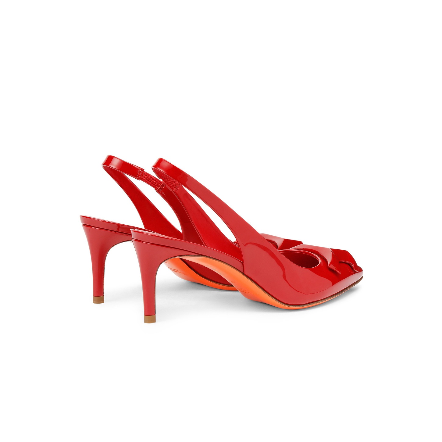 Women's red patent leather mid-heel Santoni Sibille pump - 4