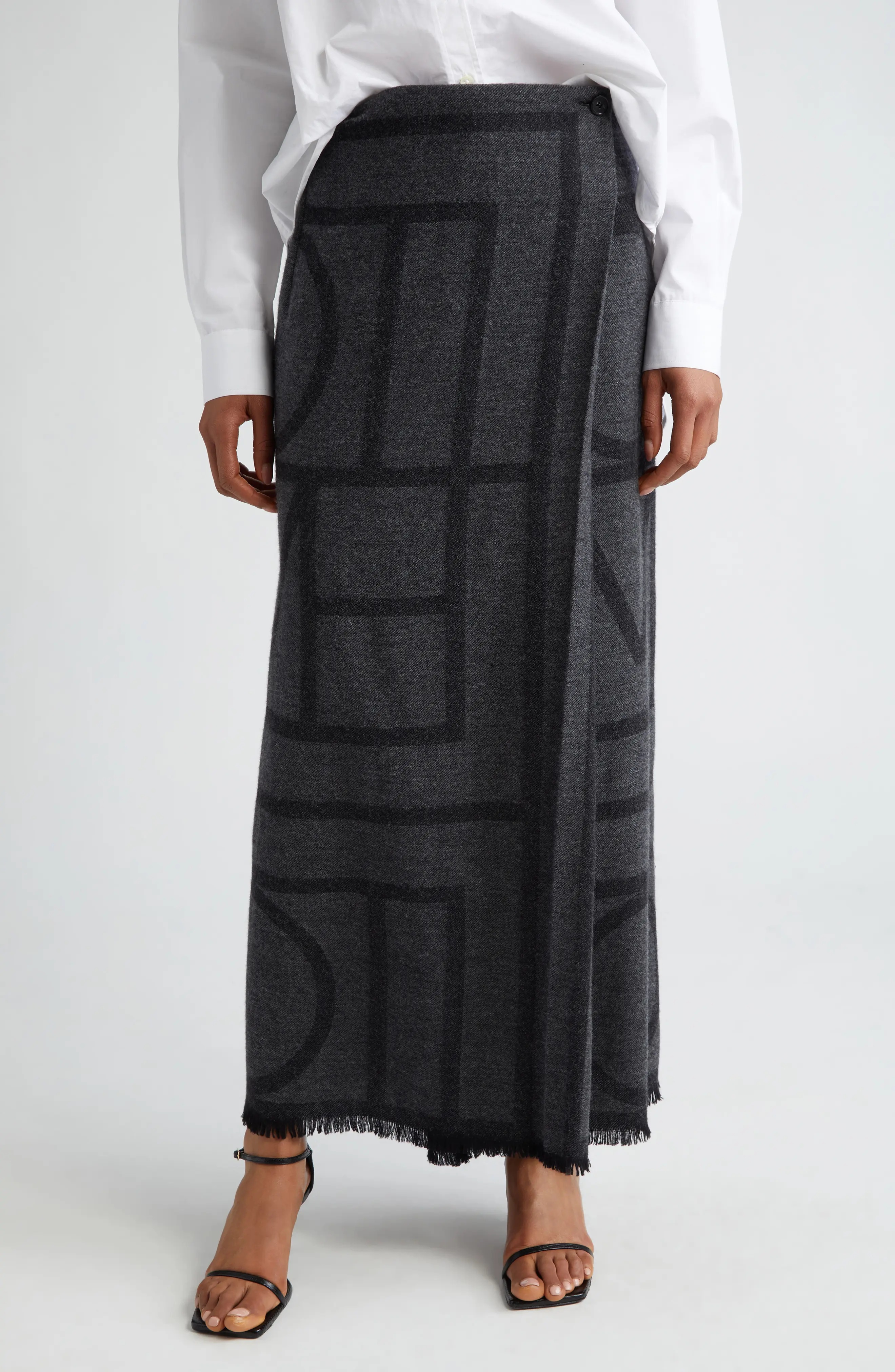 Monogram Wool Maxi Skirt - 1
