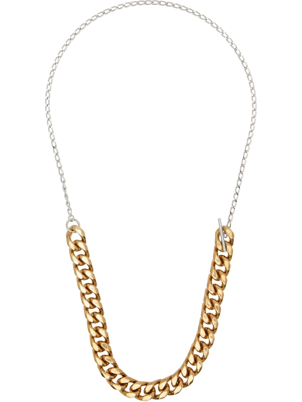 Gold & Silver Curb Chain Necklace - 1