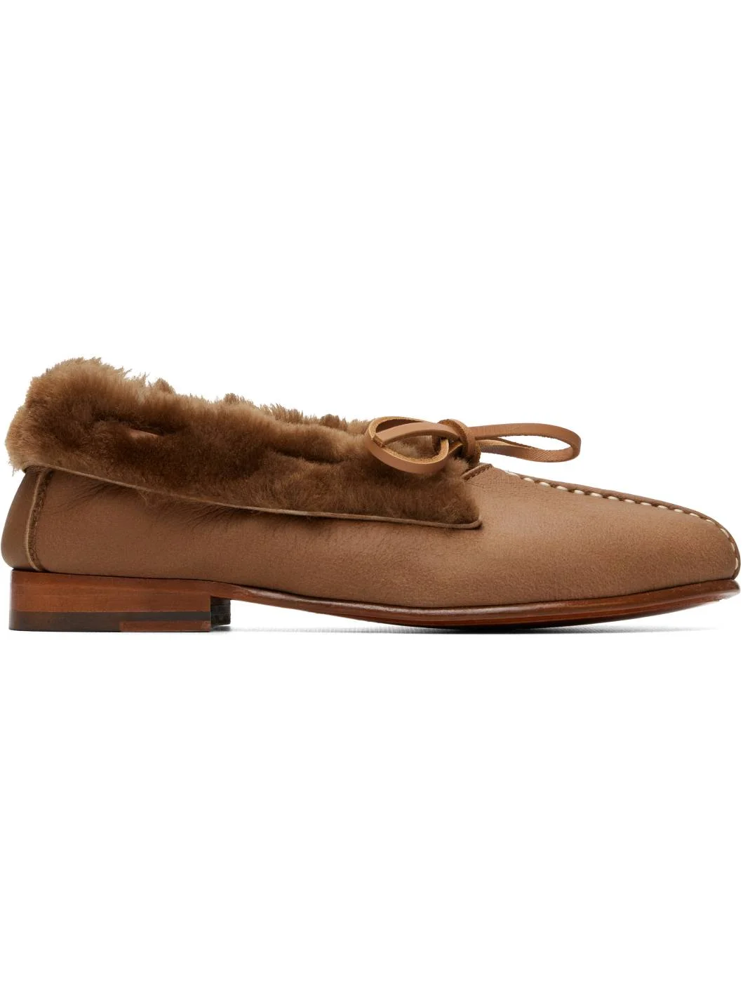 Tan Tilla Shearling Loafers - 1