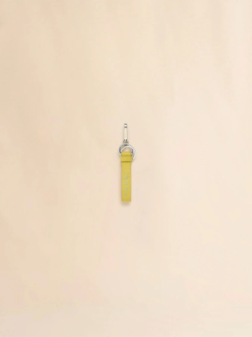 YELLOW LEATHER KEYRING WITH MARNI MENDING EMBROIDERY - 1