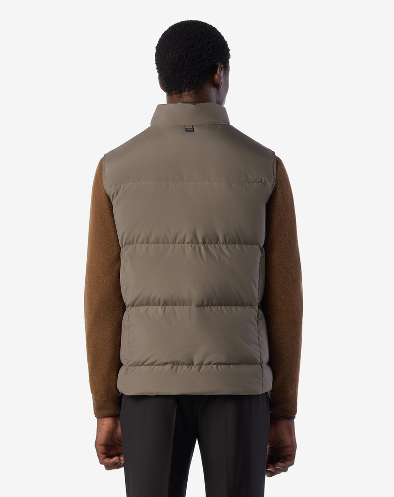 Beige quilted poplin waistcoat 3