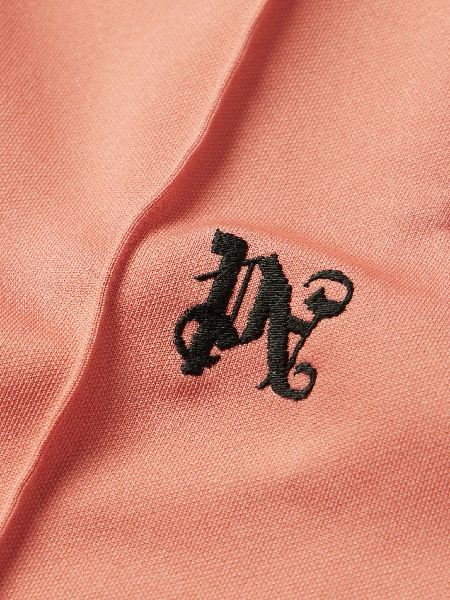 Wide-Leg Logo-Embroidered Striped Jersey Shorts - 3