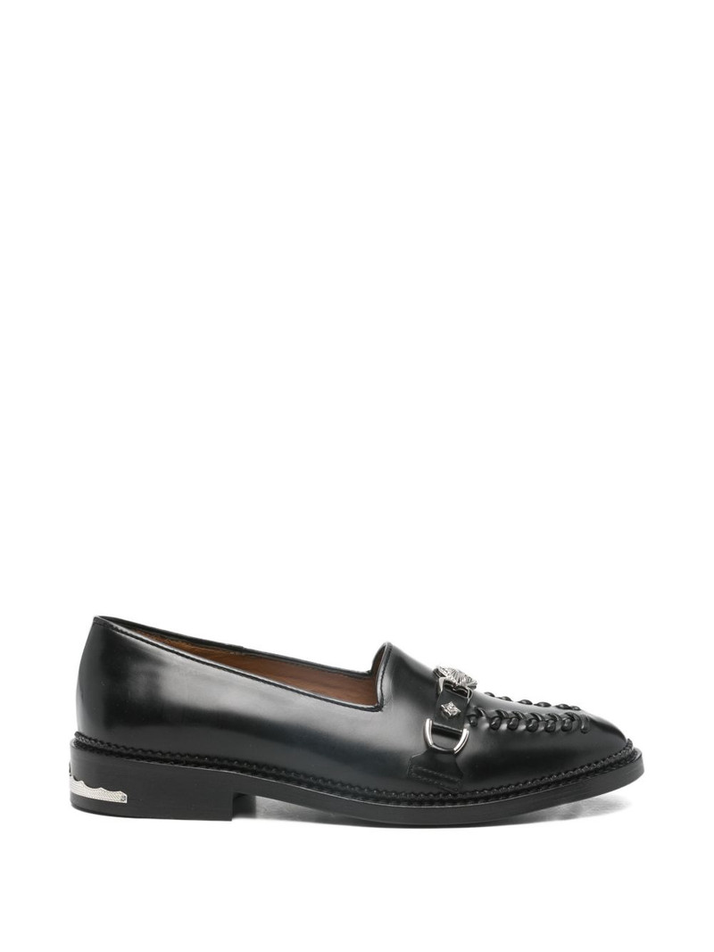 braided-detail leather loafers 1