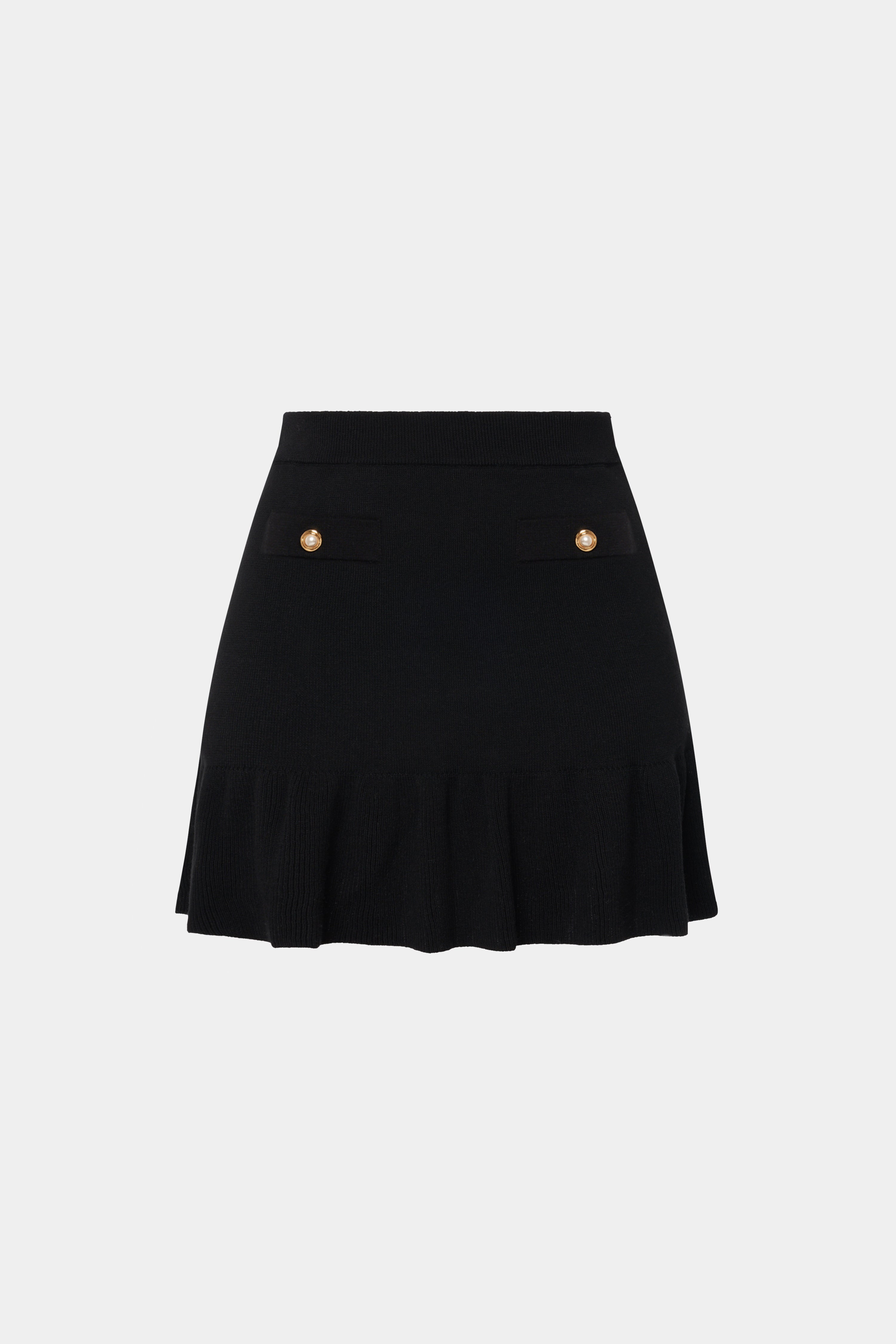 COTTON AND CASHMERE BLEND MINI SKIRT - 1