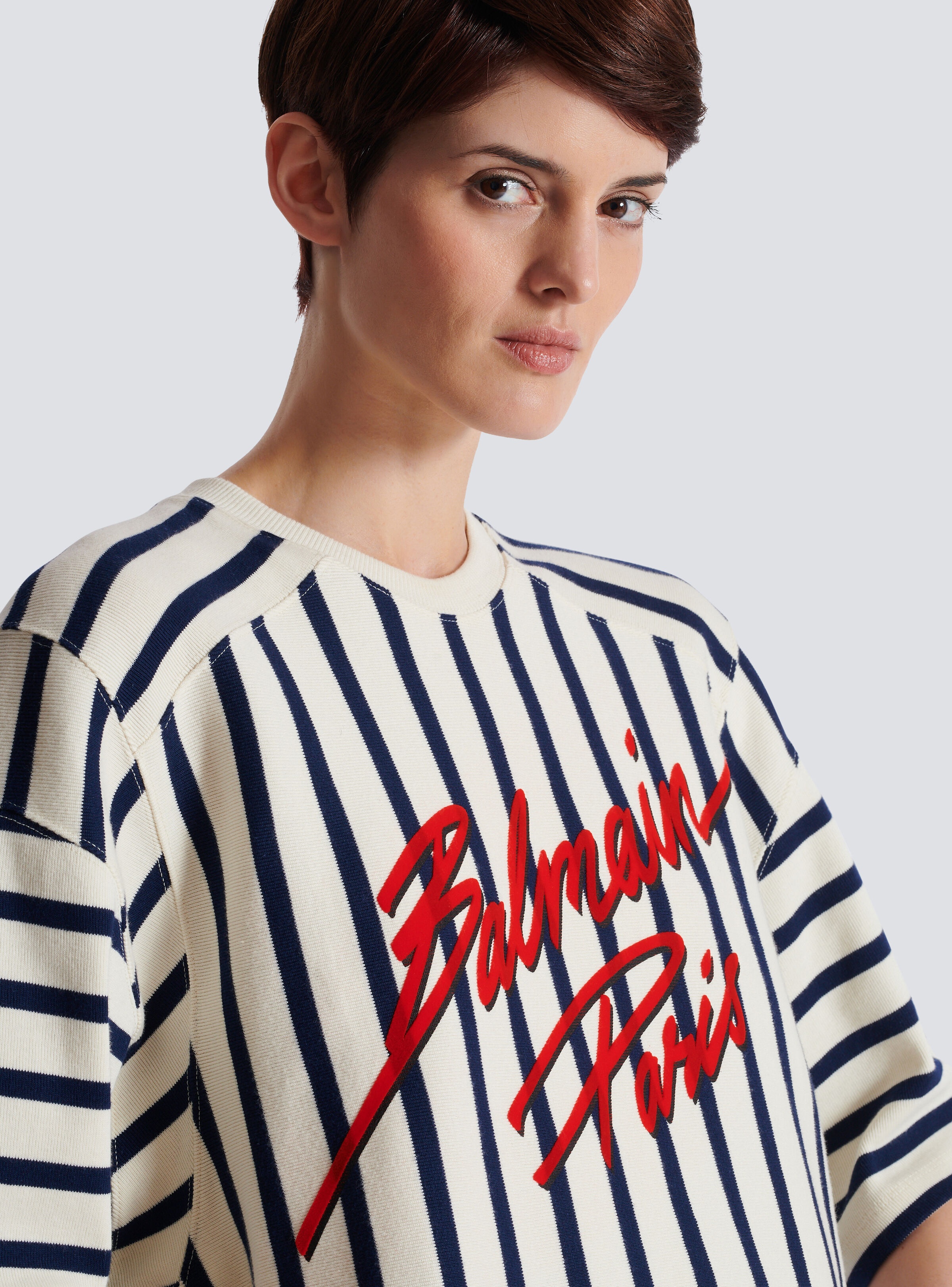 Striped Balmain Baseball top - 8