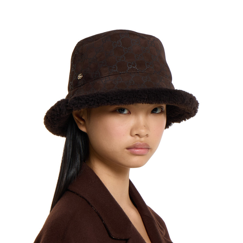 GG suede and merino wool hat 3