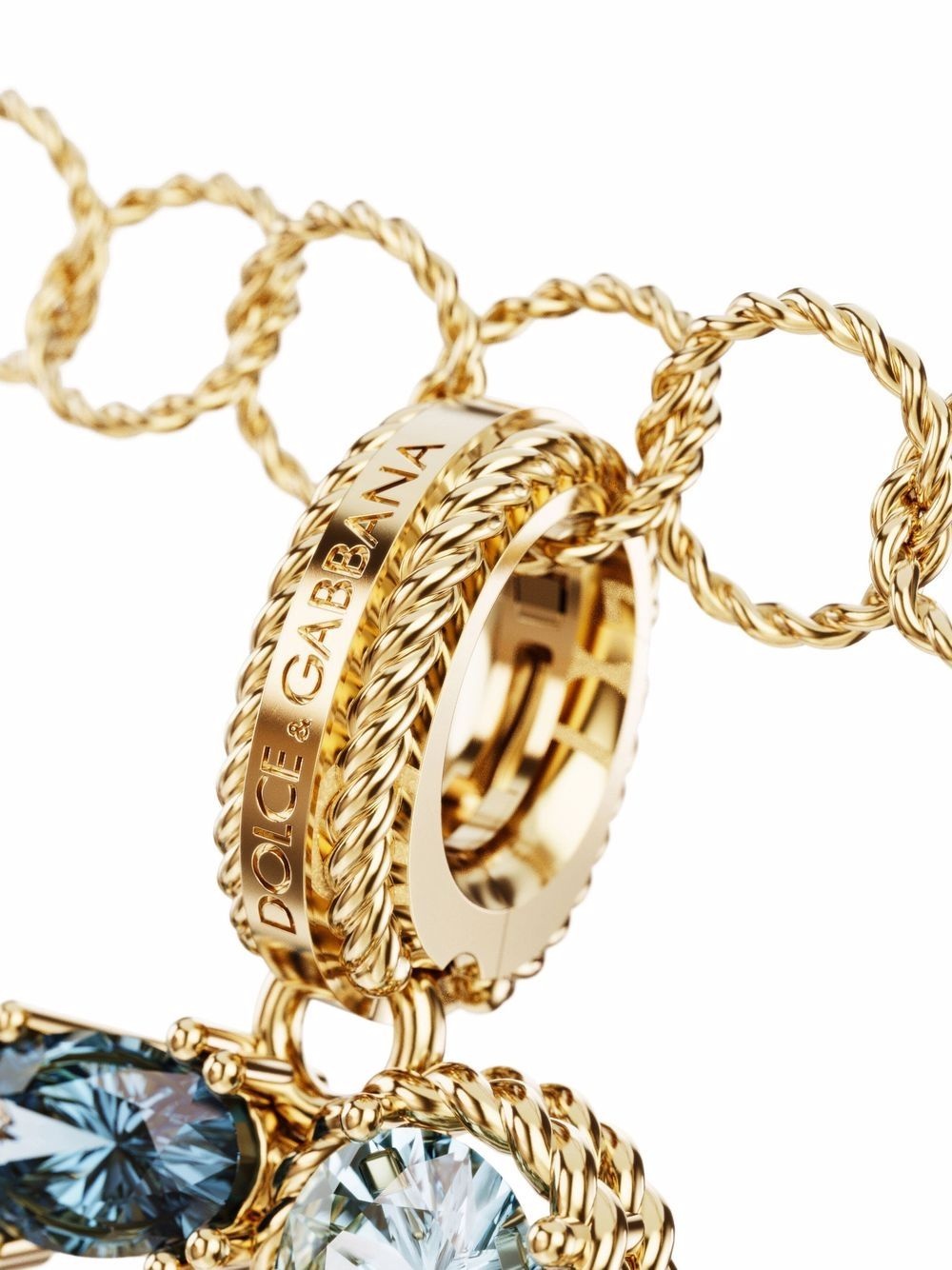 Rainbow Alphabet Q 18kt yellow gold multi-stone pendant - 2