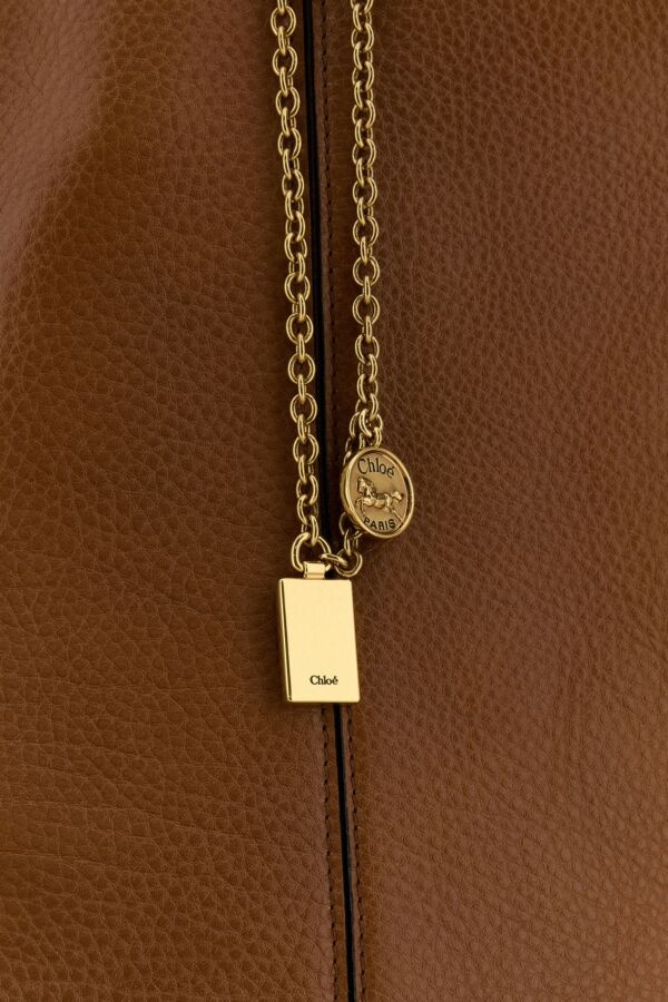 【送料&関税込】ChloAC Caramel Leather Spin Shopping Bag Chloé Caramel leather large Spin shopping bag