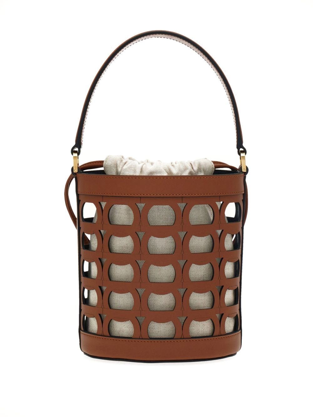 cut-out leather bucket bag - 2