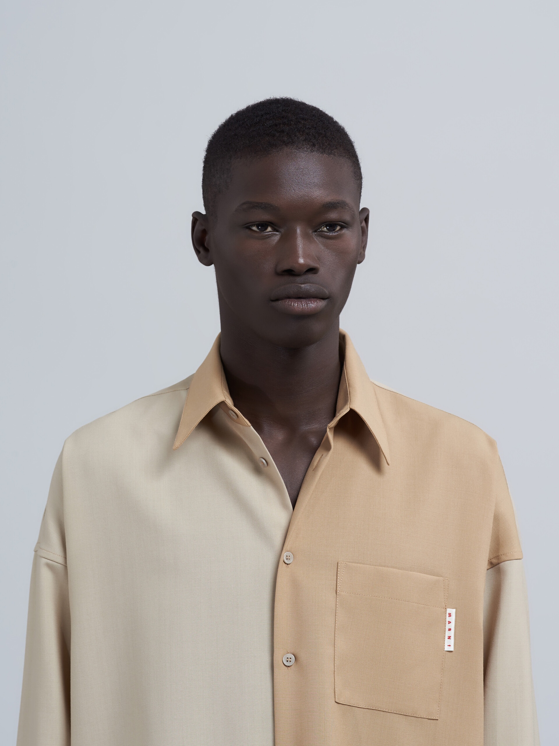COLOURBLOCK TROPICAL WOOL SHIRT - 4