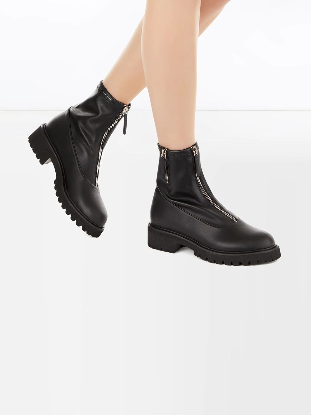 chunky tread combat boots - 5